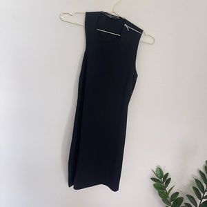 ZARA Cutout Crepe Mini Dress With Shoulder Zipper Detail